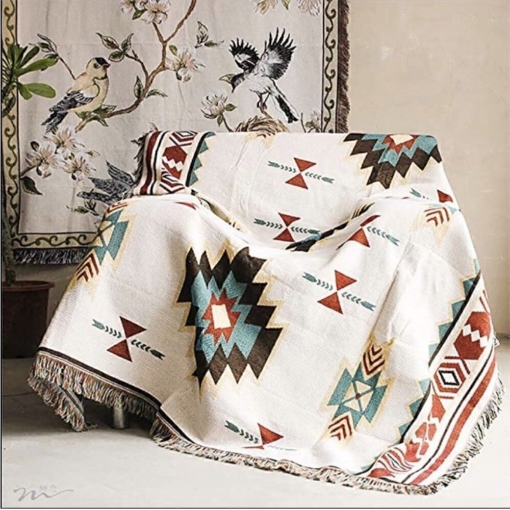 Western Boho Couch Throw Blanket